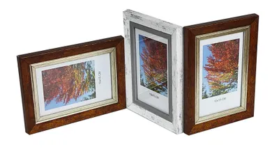 Zdjęcie produktu dla GALERIA multirama FLASH na zdjęcia 15x21 cm POTRÓJNA poziom/pion/pion BRĄZ/BIEL/BRĄZ