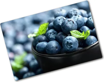 Produktbild von Tulup Glas Herdabdeckplatte - 80x52 cm - Glaskeramikkochfeld-Abdeckung Spritzschutz Glasabdeckplatte - Einteilig - Essen & Getränke - Blaubeeren - Blau