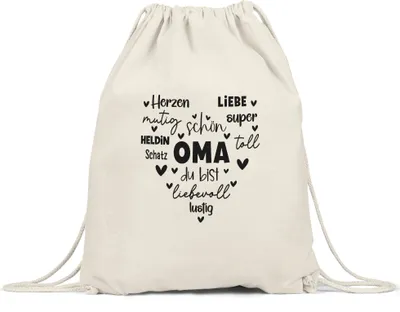 Produktbild von Oma Turnbeutel Gymsack Muttertag Geschenk Beste Oma der Welt Danksagung Großmutter