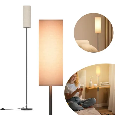 Produktbild von Stehlampe Wohnzimmer Dimmbar, 3 Farbtemperaturen, Fußschalter für Schlafzimmer, Lesen, Büro