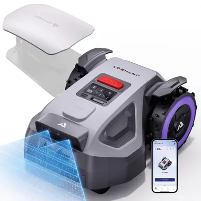 Produktbild von Anthbot M9 Mähroboter ohne Begrenzungskabel inkl. Garage Pro (Steck-System) - 900m² - RTK & KI-Kamera - Werkzeuglos