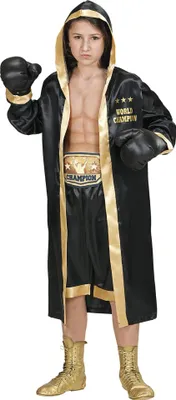 Image de Enfants Boxer Champion Cape avec ceinture, pantalon, gants - Box Set Enfant M - 140 cm