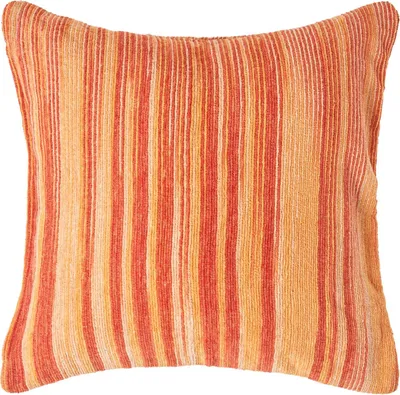 Produktbild von HOMESCAPES Gestreifter Chenille-Kissenbezug in Terracotta, 60 x 60 cm