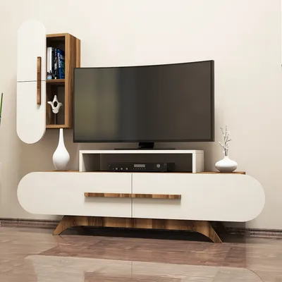 Immagine prodotto di Skye Decor, Rose- Rose S HCT, colore noce, crema, mobili TV, 49,8x145x36,8 cm, pannello truciolare rivestito al 100% in melamina