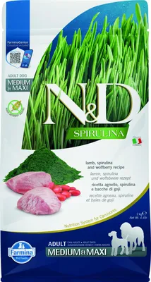 Productafbeelding van N&D Spirulina hondenvoer, lam, medium/maxi, 2 kg