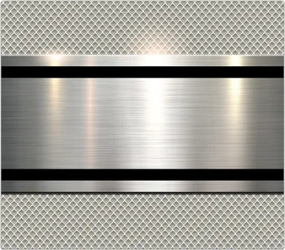 Produktbild von Spritzschutz Herdabdeckplatte Schneidebrett aus Glas Metall Textur 1-Teilig (60x52cm)