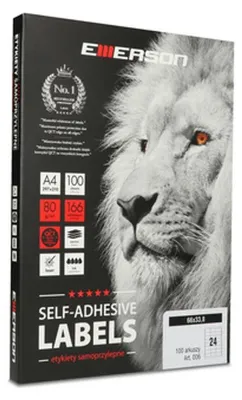 Zdjęcie produktu dla Etykieta A4, 66X33,8MM 100 arkuszy