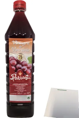 Produktbild von Parras Vinagre de Vino tinto Rotweinessig (1L Flasche) + usy Block
