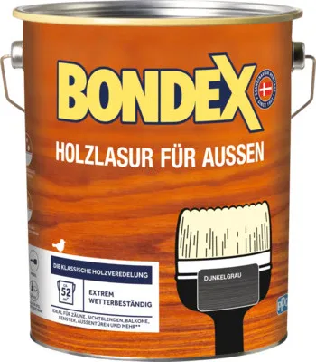 Produktbild von BONDEX Holzlasur dunkelgrau 4 l
