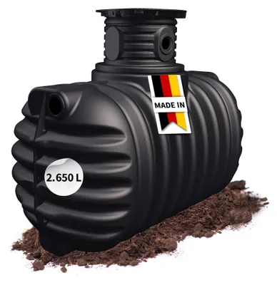 Productafbeelding van 4rain COMPACT ondergrondse regenwatertank 2650 L incl. schachtverlenging, AI-gegenereerde afbeelding