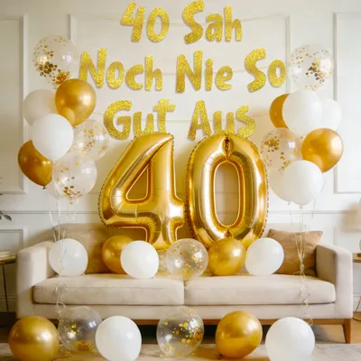 40. Geburtstag Deko Set – Banner & Ballons für die Feier