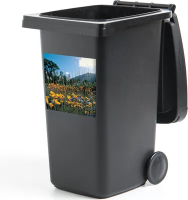 Produktbild von MuchoWow® Mülltonnenaufkleber Blumen - Natur - Farbe 40x40 cm - Abfall-Aufkleber - Container - für Abfallcontainer