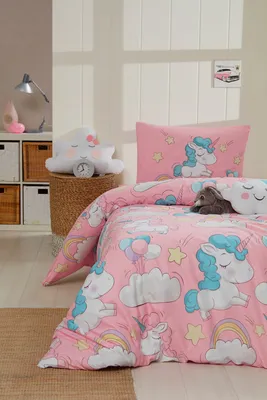 Produktbild von L'Essentiel Linge de Maison, Unicornio - Pink, Rosa, Doppel-Bettbezug-Set (EU) (IT), 70 % BAUMWOLLE / 30 % POLYESTER, 200 x 200 cm