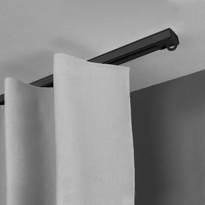 Produktbild von SN DECO - Objektschiene SL Set, 1-läufig, schwarz 400cm, Innenlauf, Vorhangschiene
