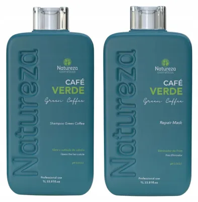 Produktbild von Natureza Set Cafe Verde Für Keratin-Haarglättung 2X1000Ml