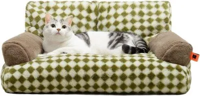 Image de Lit pour chat - Canapé - Banquette - Lit pour animal de compagnie - Gris - Taille moyenne