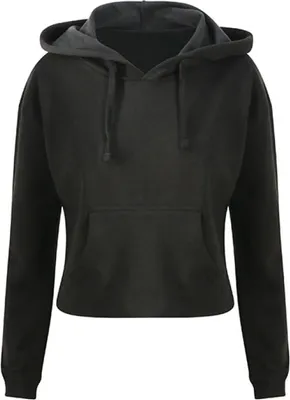 Produktbild von Just Hoods JH016 | Damen Cropped Hoodie - Weiche Baumwollaußenseite - Farbe: Jet Black - Größe: M