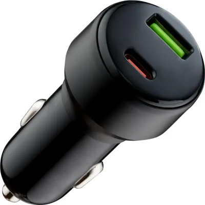 Immagine prodotto di Caricabatterie per auto QUALO Recycling USB-A / USB-C nero Adattatore per auto 32W - QRLS-AC-01-32