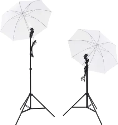 Obrázok produktu pre vidaXL Súprava fotoateliéru s lampami, dáždnikmi, pozadím, reflektorom
