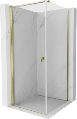 Image de Mexen Mist-B cabine de douche battante 85 x 85 cm, transparent, dorée - 8A2T-085-085-50-00
