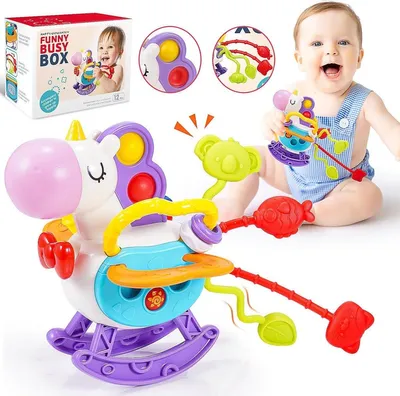Produktbild von Montessori Sensorik Spielzeug mit Zugband für Babys 6-24 Monate