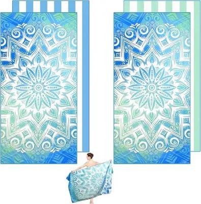 Produktbild von Famanu Strandlaken Set – 2 Stück, extra groß, 180 x 90 cm, schnelltrocknend und sandfrei