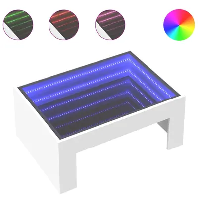 Image de Table basse avec LED infini blanc 70x50x30 cm
