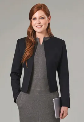 Produktbild von Vega Jacke Regular Fit, kragenlos, aus Polyester-Viskose-Elasthan mit Teflon-Fleckenschutz