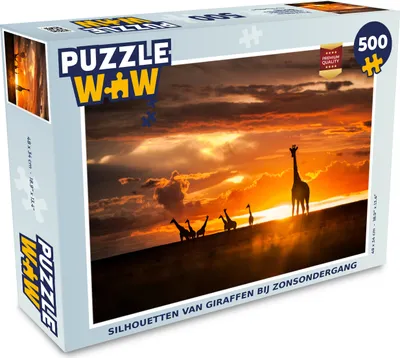 Obrázek produktu pro MuchoWow MuchoWow® Puzzle 500 ks Siluety žiraf při západu slunce