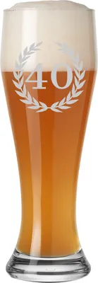 Produktbild von Luxentu Weizenglas Weißbierglas 0,5 Liter - 40. Jubiläum