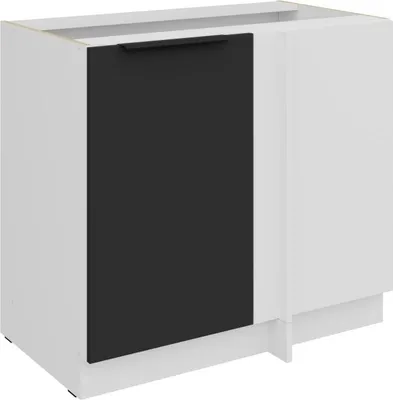 Obrázok produktu pre Predĺžená rohová skrinka LUNARA - šírka 90 cm, čierna / biela