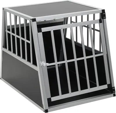 Imagen del producto de Caja para perros, aluminio, 91x65x69,5 cm, color plateado