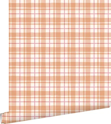 Produktbild von ESTAhome Tapete Karomuster Rosa und Terrakotta 50 x 900 cm