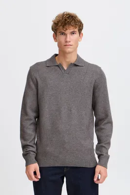 Produktbild von Casual Friday CFKarl Herren Strickpullover Feinstrick Pullover mit Umlegekragen V-Ausschnitt Regular fit