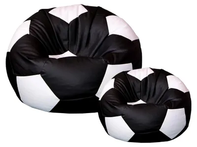 Produktbild von Sitzsack Fußball mit Fußshocker schwarz Weiss