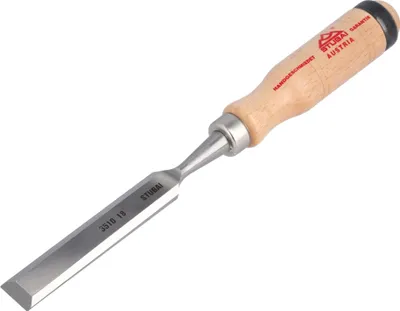 Immagine prodotto di Scalpello STUBAI con manico in legno di faggio ramato, Ø 18 mm, scalpello per la lavorazione precisa del legno strumento di alta qualità per falegnami falegnami fai da te