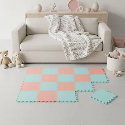 Produktbild von 18 Teile Spielmatte Baby Puzzlematte 30x30 Krabbelmatte Bodenmatte Kinderzimmer