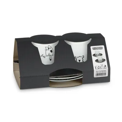 Image de Könitz Porzellan 11 5 054 2075, Set, 0,085 l, Noir, Blanc, Porcelaine, Universel, 2 pièces