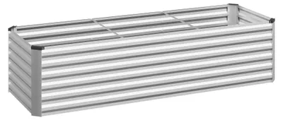 Produktbild von Hochbeet - Pflanzkasten für Balkon und Garten - Verzinkter Stahl - Rostbeständig - Rechteckig - Für den Außenbereich - 238 x 80 x 56 cm - Silber