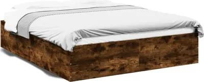 Obrázek produktu pro vidaXL Postel Smoked Oak 150x200 cm Materiál dřeva