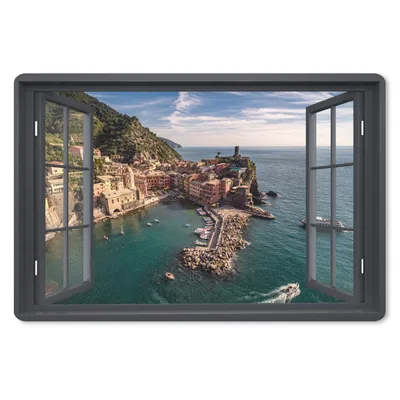 Produktbild von MuchoWow® Schreibtischunterlage Aussicht - Insel - Boot 60x40 cm - XXL Mauspad - Großes Mauspad