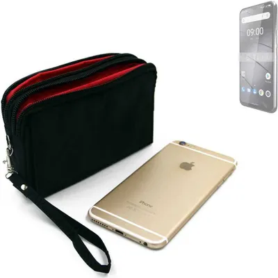 Produktbild von K-S-Trade Schutz Hülle Handy Hülle kompatibel mit Gigaset GS5 Pro SE Gürteltasche Travelbag Handytasche mit Zusatzfächern, schwarz