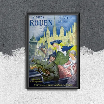 Produktbild von Poster - Canvas - Leinwand - 21 cm x 29,7 cm - Fotoposter - Leinwandkunst - Besuchen Rouen Frankreich
