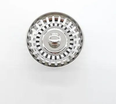Produktbild von Sieb Spülbecken, Abflusssieb Edelstahl 82mm, Waschbeckenstöpsel Küche mit Sieb, Universeller Filter für Küchenspüle & Waschbecken, Rostfrei (Silber)