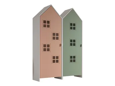 Schrank Casami Bruges 37 x 115,2 x 171,3 cm MDF Rosa Grün