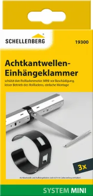 Produktbild von Schellenberg 3er-Set Rolladen Einhängeklammer für System Mini 40 mm Stahlrohrwelle, schützt den Rolladenmotor vor Beschädigungen, 19300