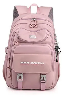 Produktbild von Schulrucksack Jugendliche Mädchen Jungen Rucksack Schultasche Wasserdicht Polyester Lila