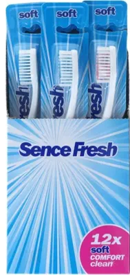 Produktbild von 12x 12er Packung SenceFresh Handzahnbürsten Großpackung weich soft