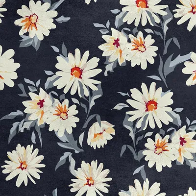 Image de Royal Velvet Tissu Polyester A coudre - Motif Marguerite