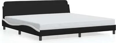 Immagine prodotto di Giroletto con testiera bianco e nero 200x200 cm in ecopelle